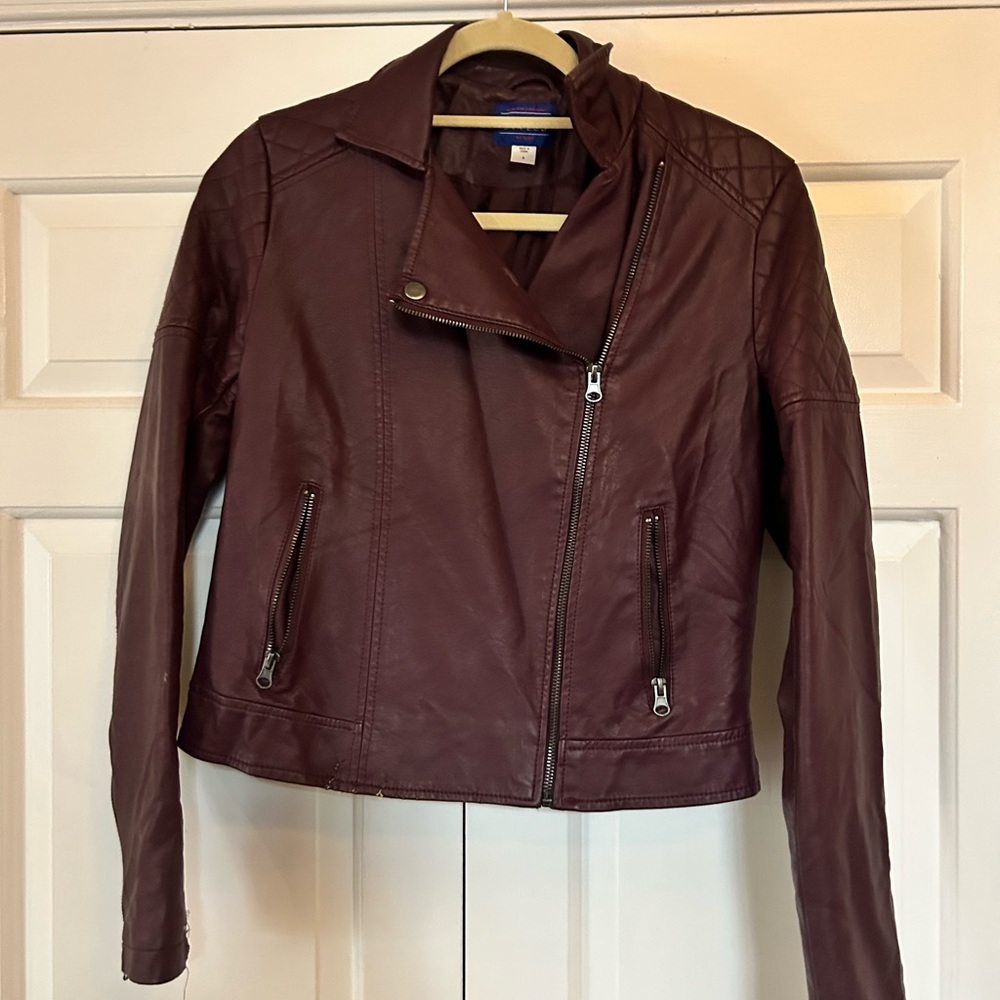 Burgundy pleather